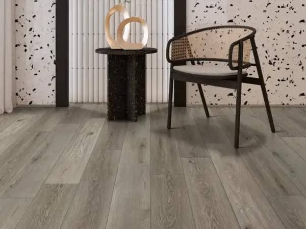Sharpwell Oak COREtec Pro Enhanced installed entryway gray taupe Redwood City wide plank flooring