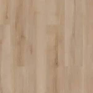 Lucent Oak COREtec Pro Enhanced SPC plank — 5mm thick 7-inch wide, soft caramel-tinged medium brown