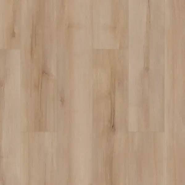 Lucent Oak COREtec Pro Enhanced SPC plank — 5mm thick 7-inch wide, soft caramel-tinged medium brown